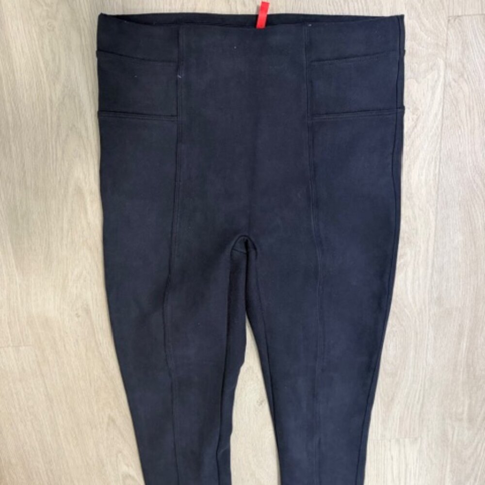 Women's Spanx Navy Velvety Leggings - Large